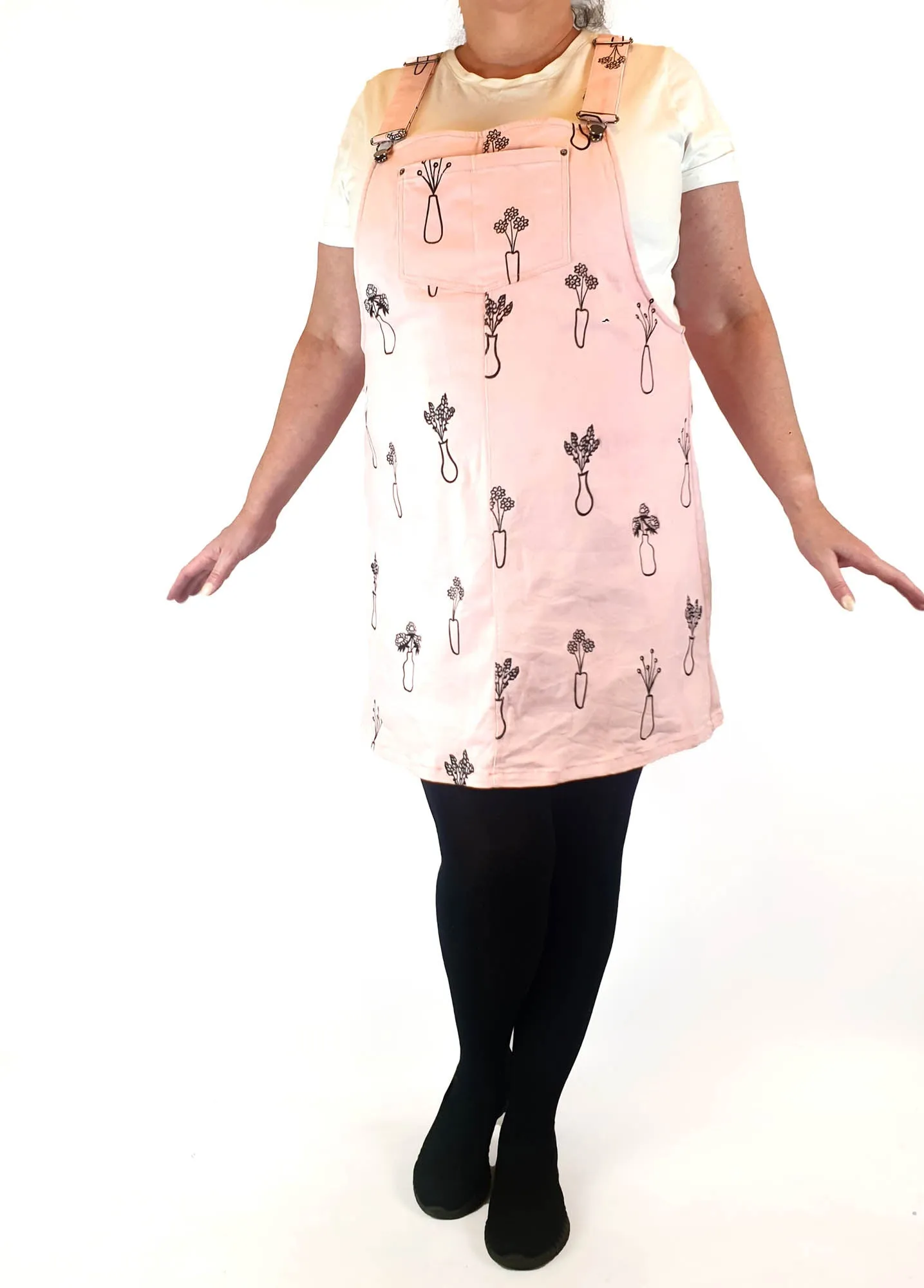 Jericho Road pink emroydered pinafore dress size 18