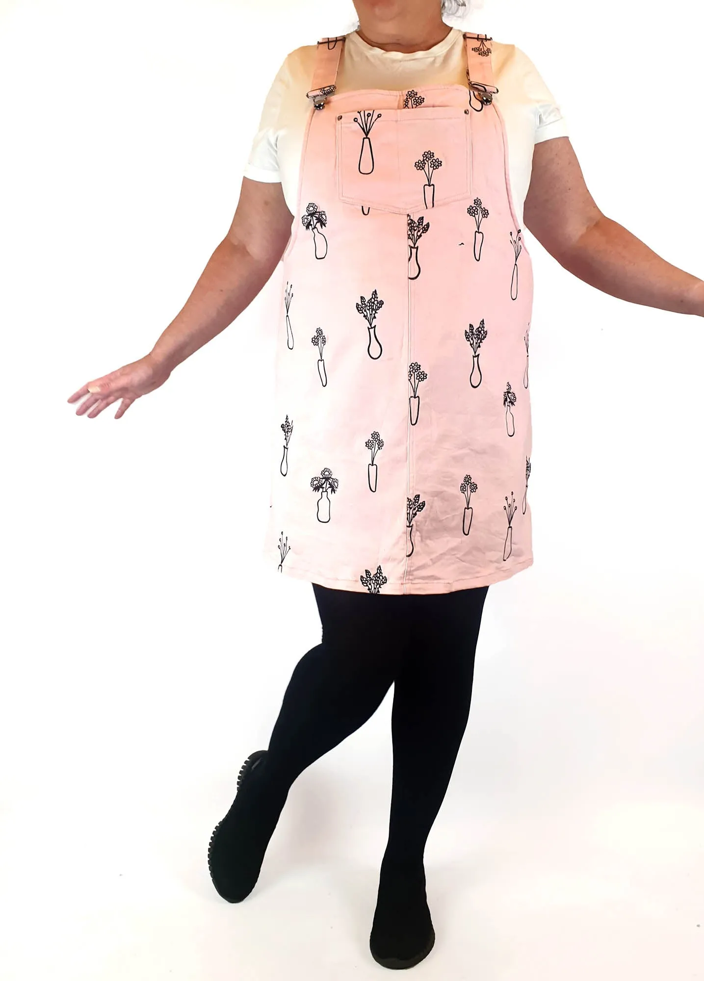 Jericho Road pink emroydered pinafore dress size 18