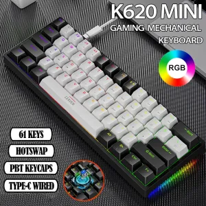 K620 Mini Gaming Mechanical Keyboard - 61 Keys RGB