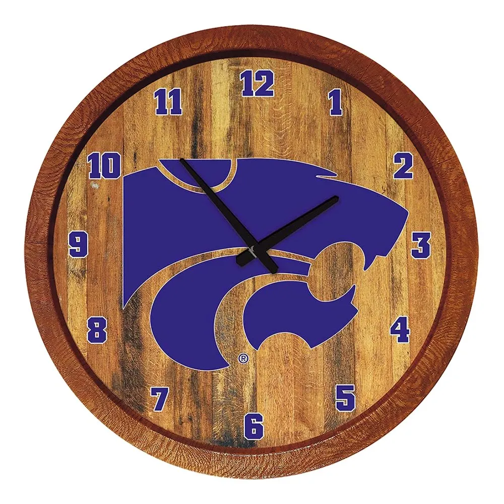 Kansas State Wildcats: "Faux" Barrel Top Wall Clock