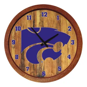 Kansas State Wildcats: "Faux" Barrel Top Wall Clock