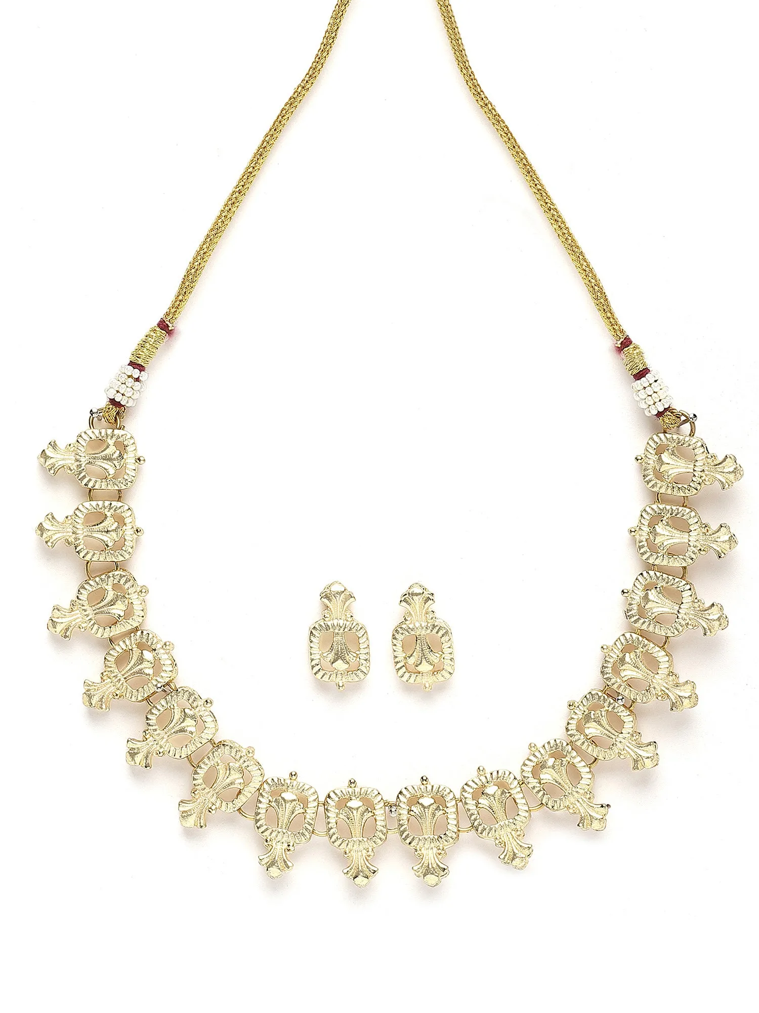 Karatcart Gold Plated Traditional Lightweight Kundan Necklace for Women