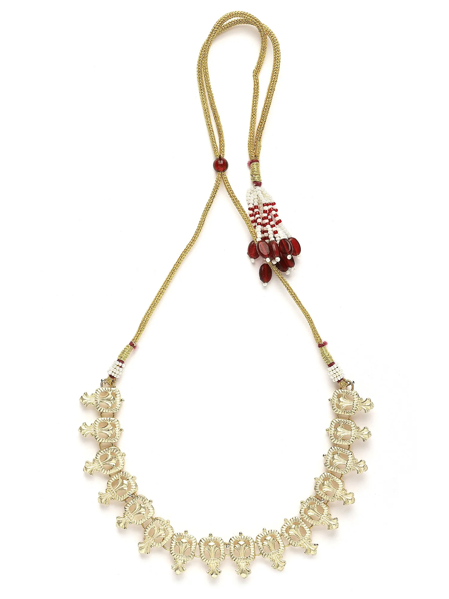 Karatcart Gold Plated Traditional Lightweight Kundan Necklace for Women