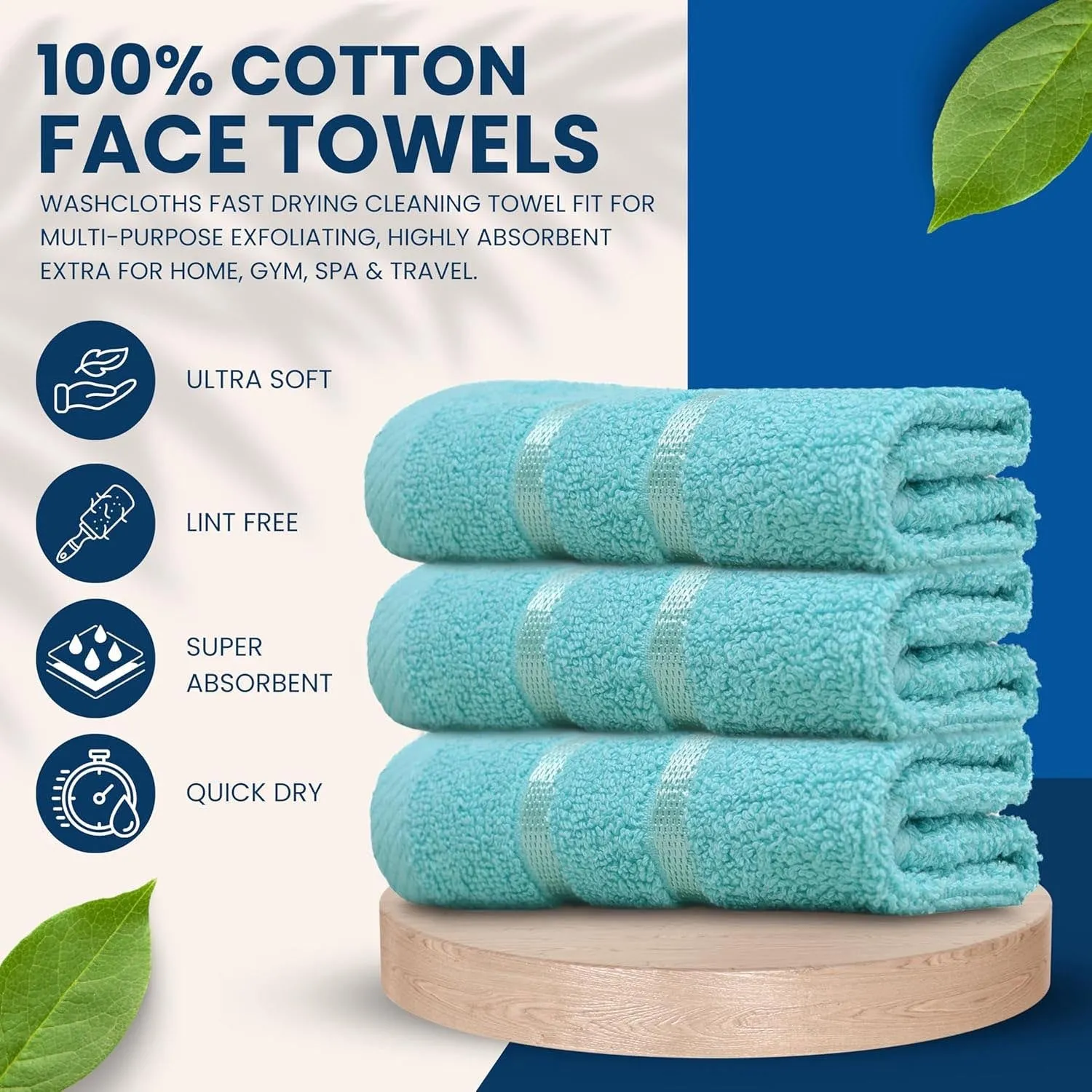 Karen Reusable Face Cloths Cotton Washcloths Hypoallergenic