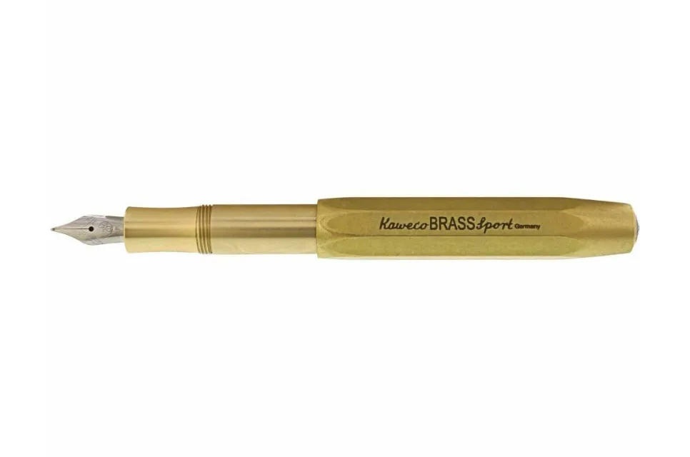 Kaweco Steel Sport Fountain Pen in Raw Brass with Medium Nib