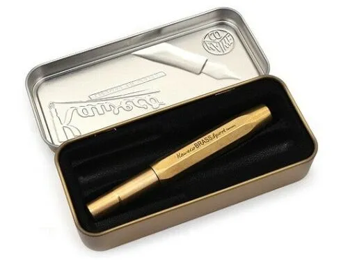 Kaweco Steel Sport Fountain Pen in Raw Brass with Medium Nib