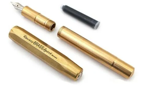 Kaweco Steel Sport Fountain Pen in Raw Brass with Medium Nib