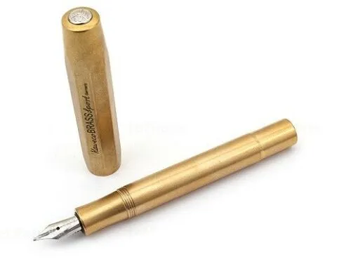 Kaweco Steel Sport Fountain Pen in Raw Brass with Medium Nib