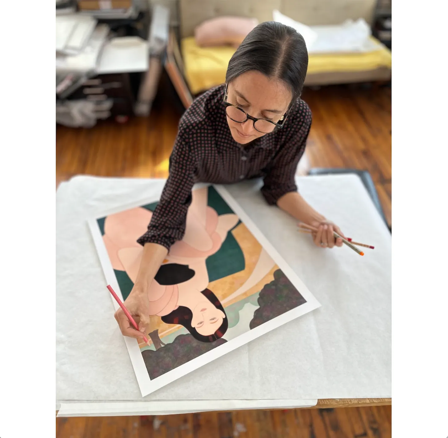 Kelly Beeman, Park Bench, 2023; Limited Edition Print