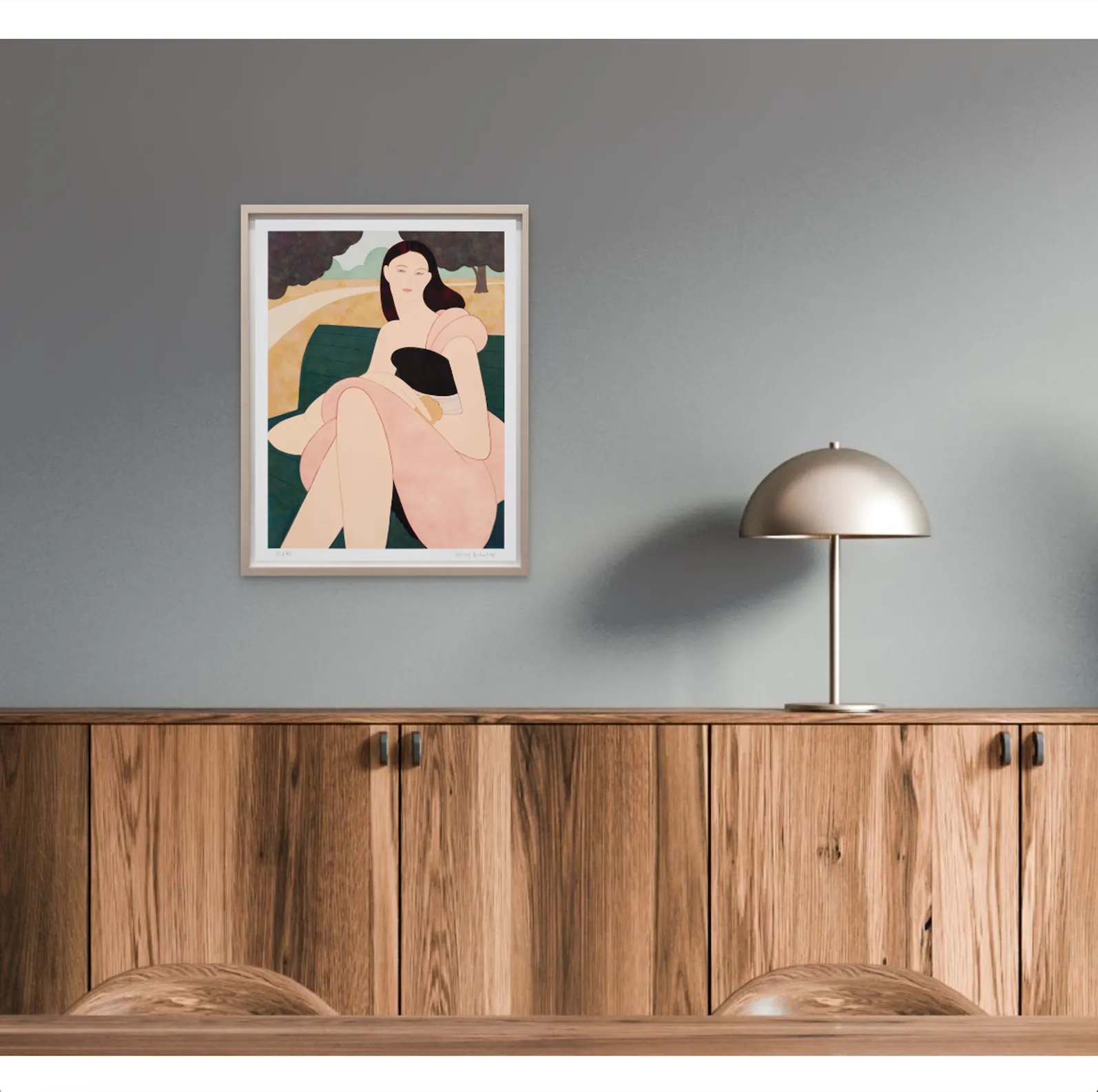 Kelly Beeman, Park Bench, 2023; Limited Edition Print