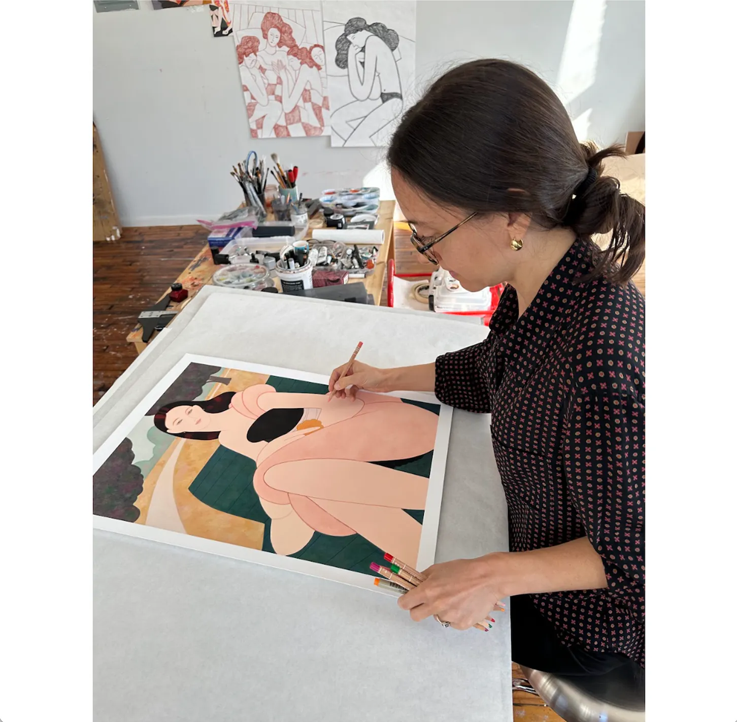Kelly Beeman, Park Bench, 2023; Limited Edition Print