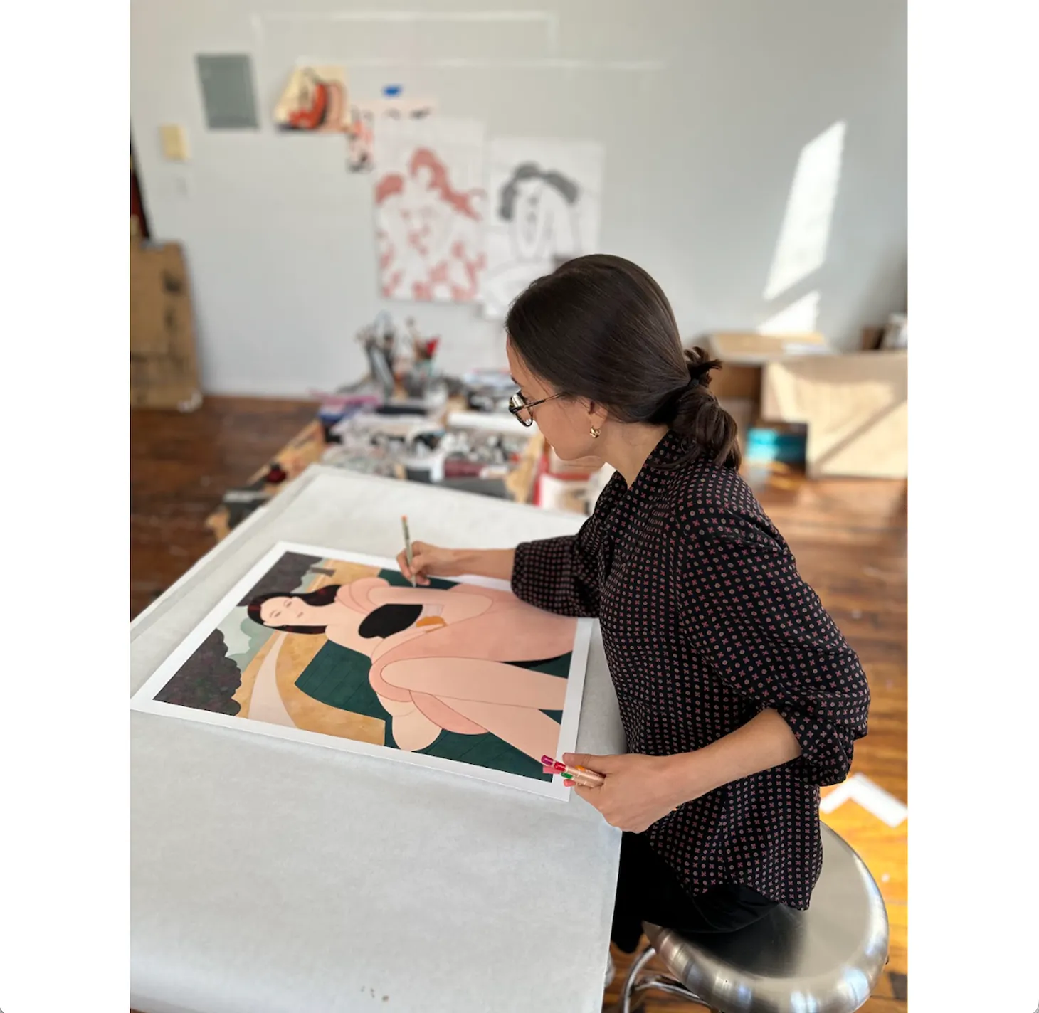 Kelly Beeman, Park Bench, 2023; Limited Edition Print