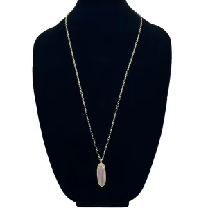 KENDRA SCOTT Layla Pink Rainbow Calsilica Pendant Necklace