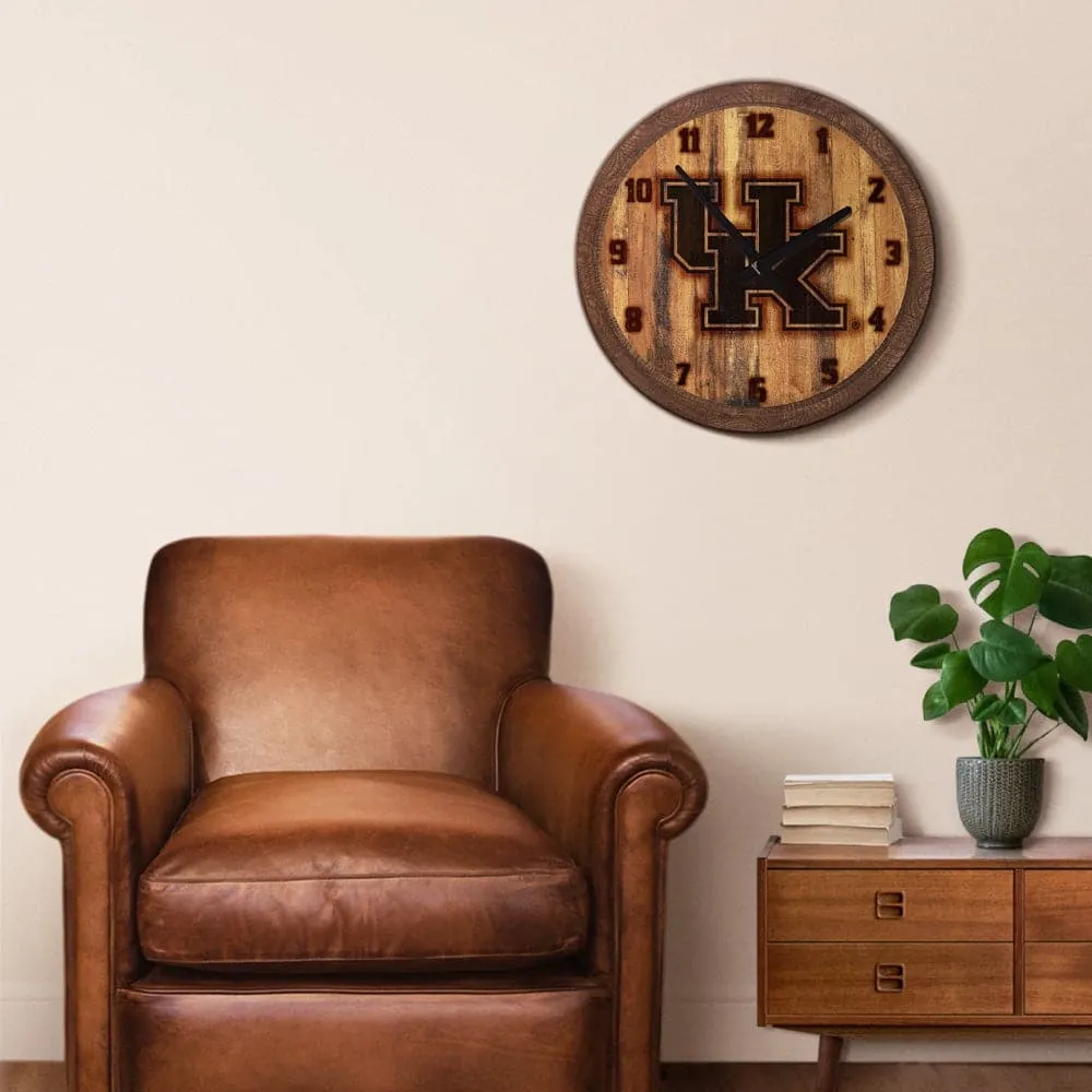 Kentucky Wildcats: Branded "Faux" Barrel Top Wall Clock