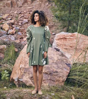 Khara Kapas The Sense Dress 100% Cotton  Green KW676