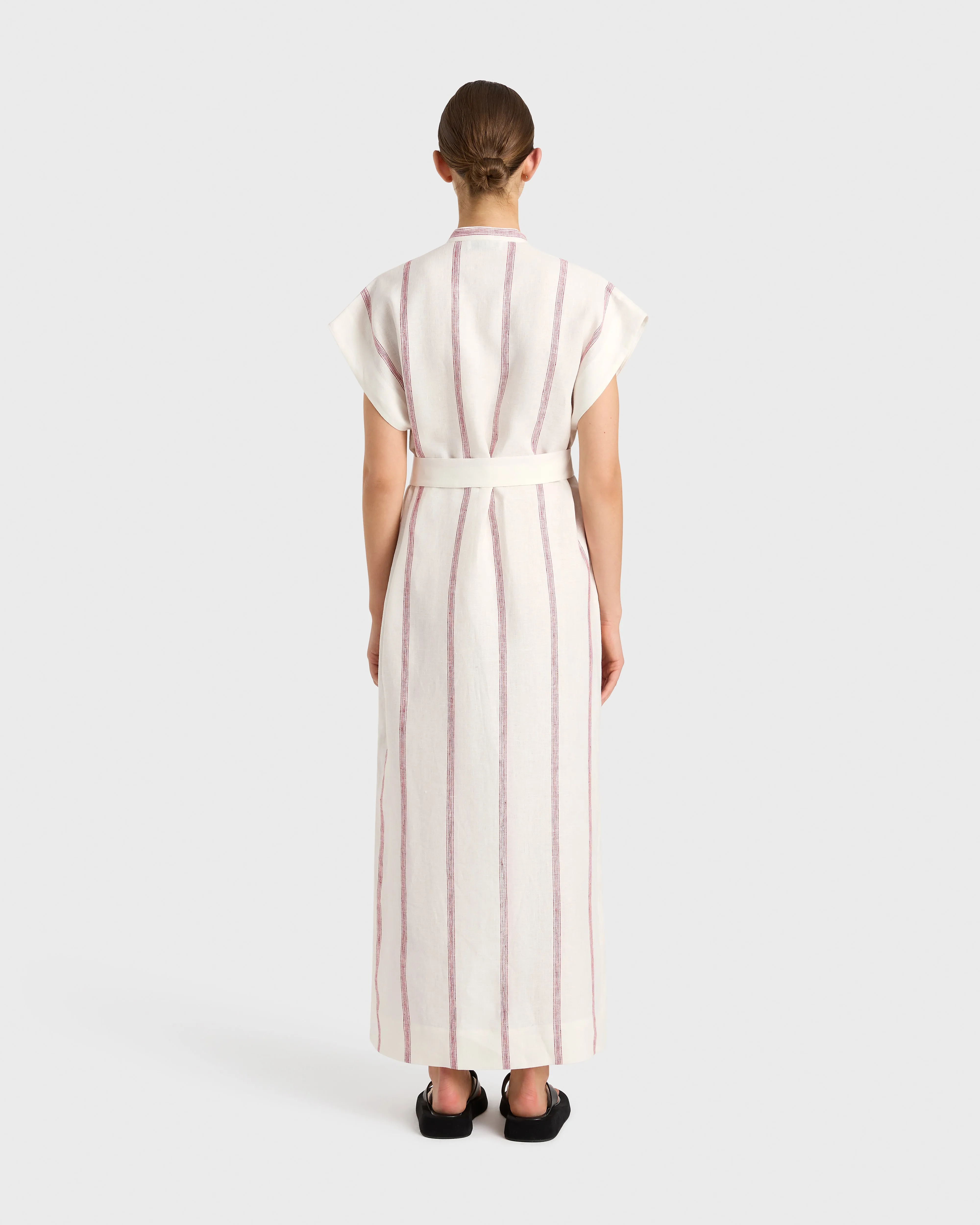 Kiama Belted Shirtdress - Red Stripe