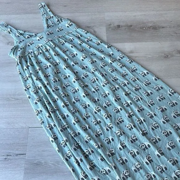 KICKEE Nightgown Print Simple Twist in Jade Panda Small Nwt
