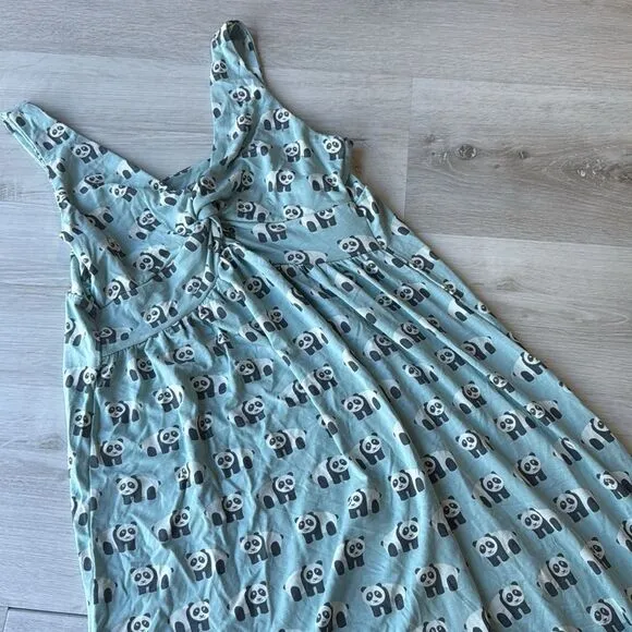 KICKEE Nightgown Print Simple Twist in Jade Panda Small Nwt