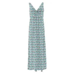 KICKEE Nightgown Print Simple Twist in Jade Panda Small Nwt