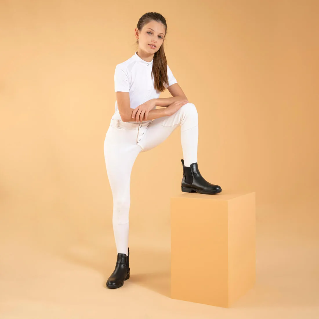 Kids' Horse Riding Show Jodhpurs 100 - White