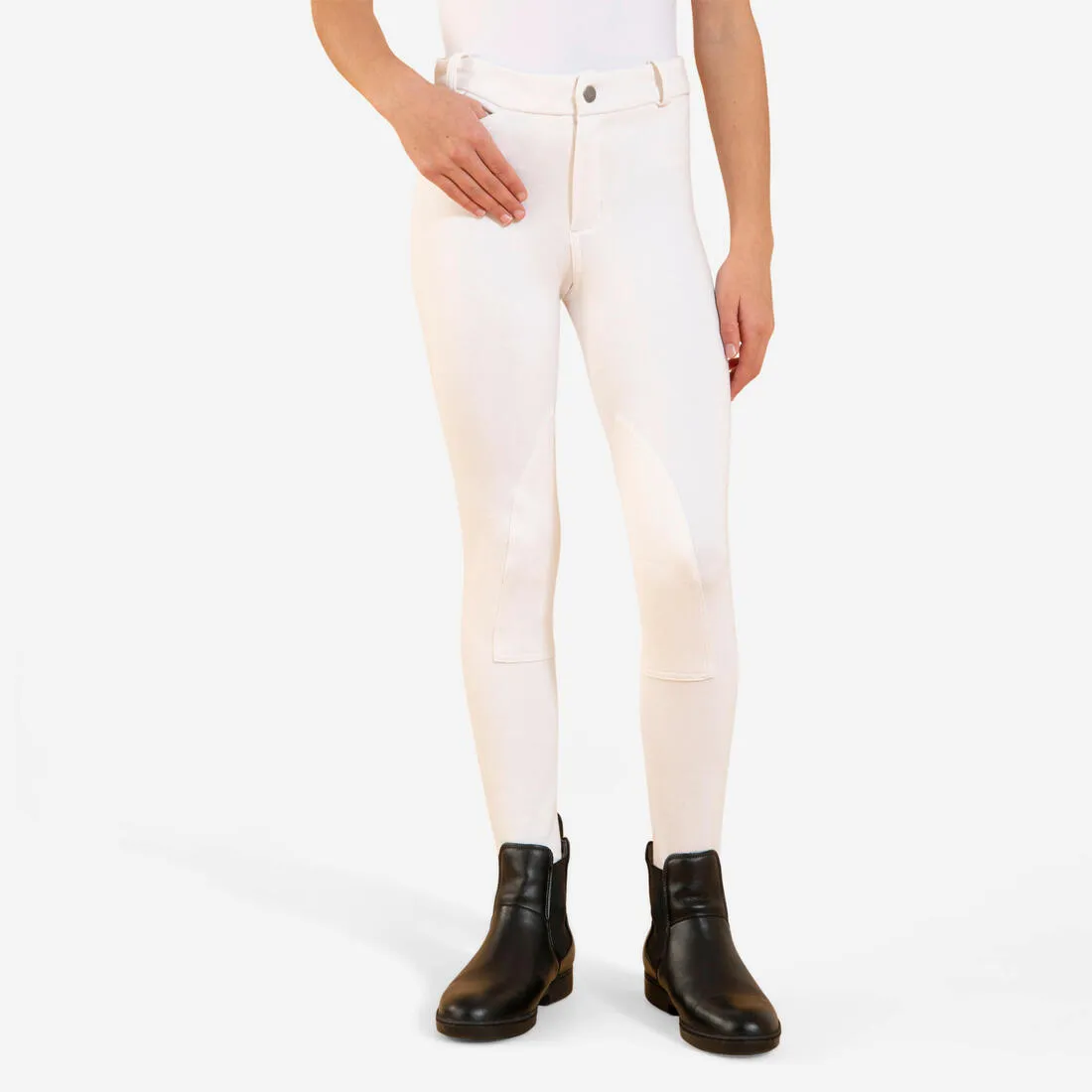 Kids' Horse Riding Show Jodhpurs 100 - White