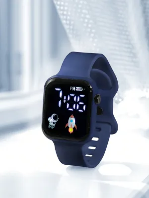 Kids TPU Strap Sporty  Square Dial Digital Watch-FD