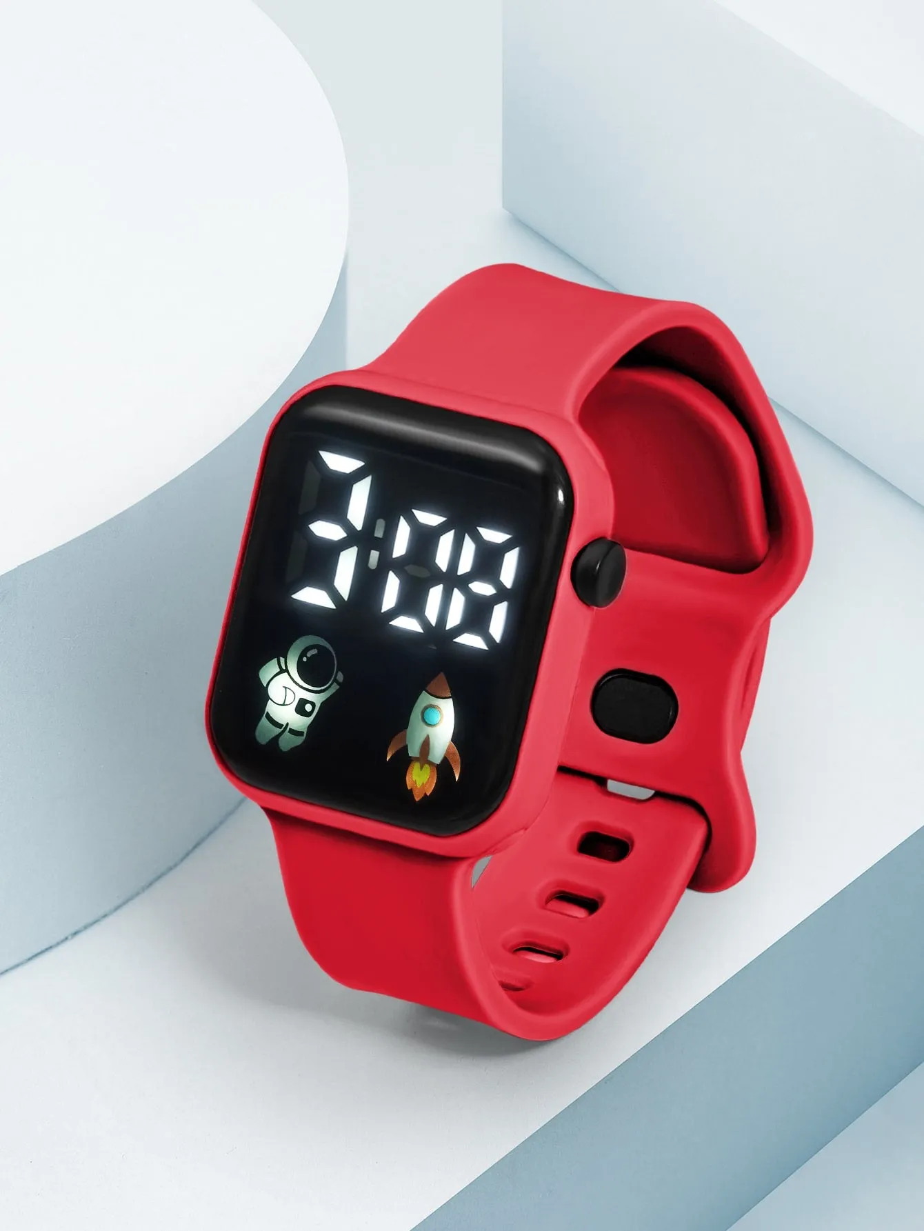 Kids TPU Strap Sporty  Square Dial Digital Watch-FD