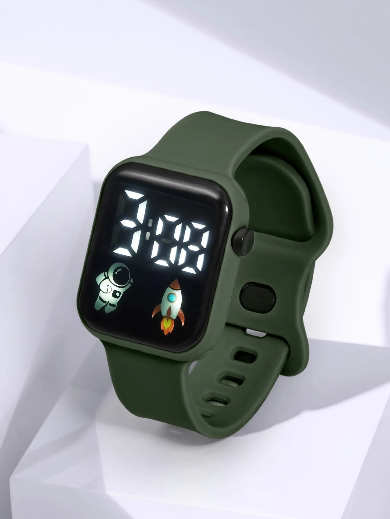 Kids TPU Strap Sporty  Square Dial Digital Watch-FD