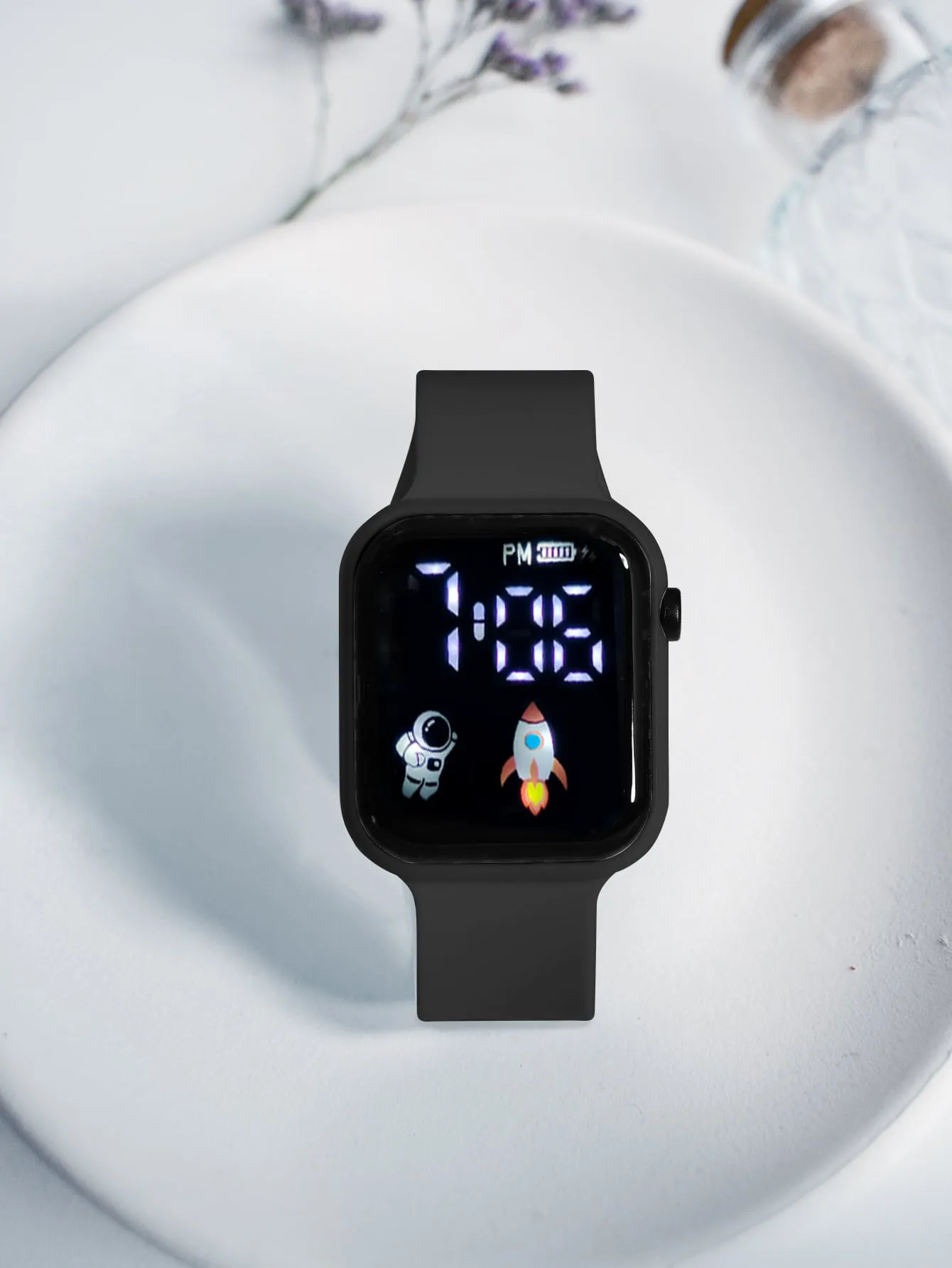Kids TPU Strap Sporty  Square Dial Digital Watch-FD