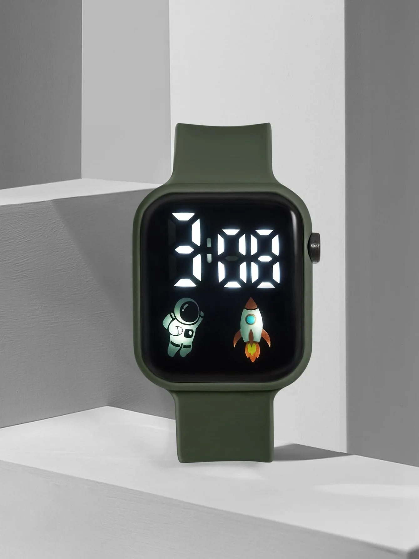 Kids TPU Strap Sporty  Square Dial Digital Watch-FD