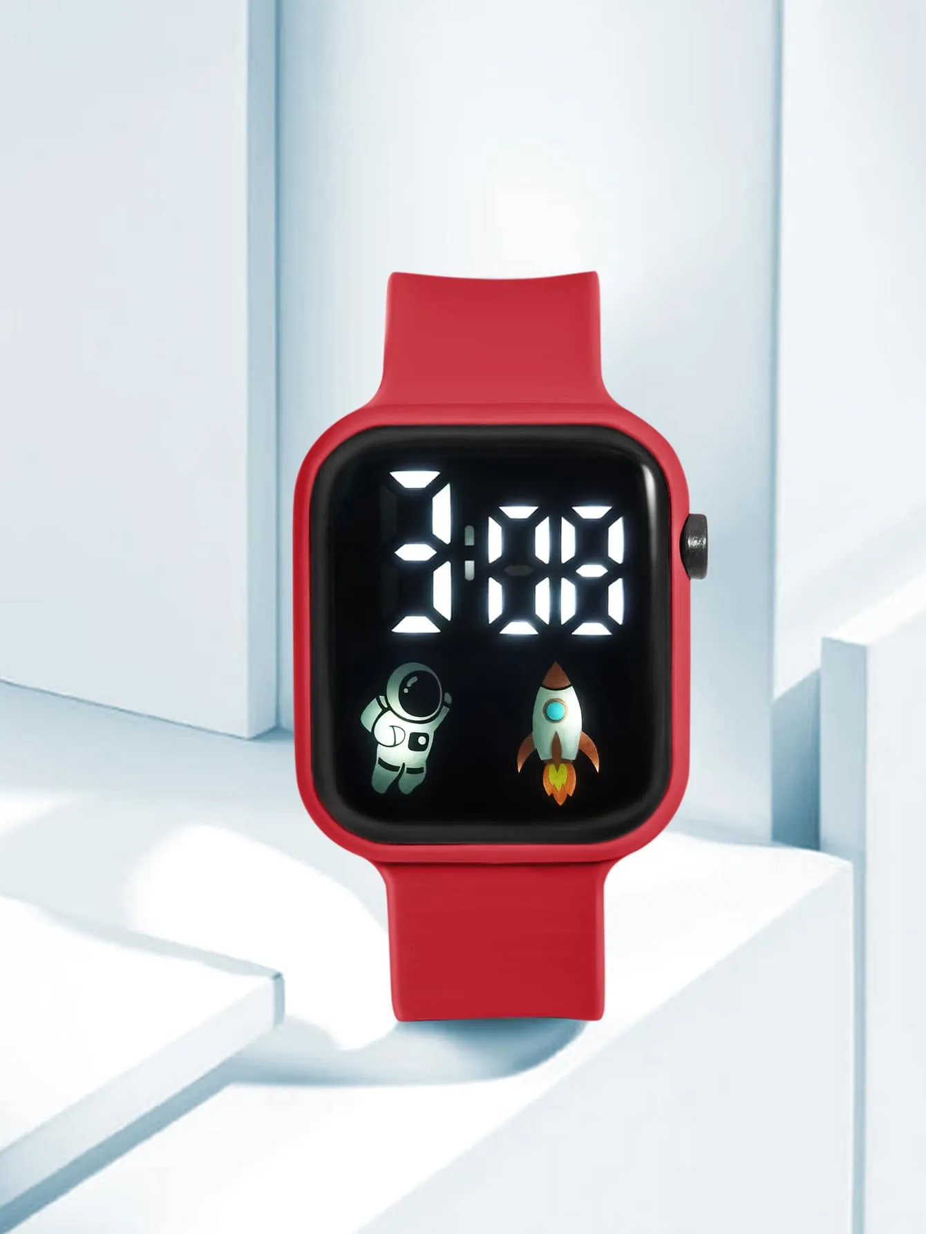Kids TPU Strap Sporty  Square Dial Digital Watch-FD
