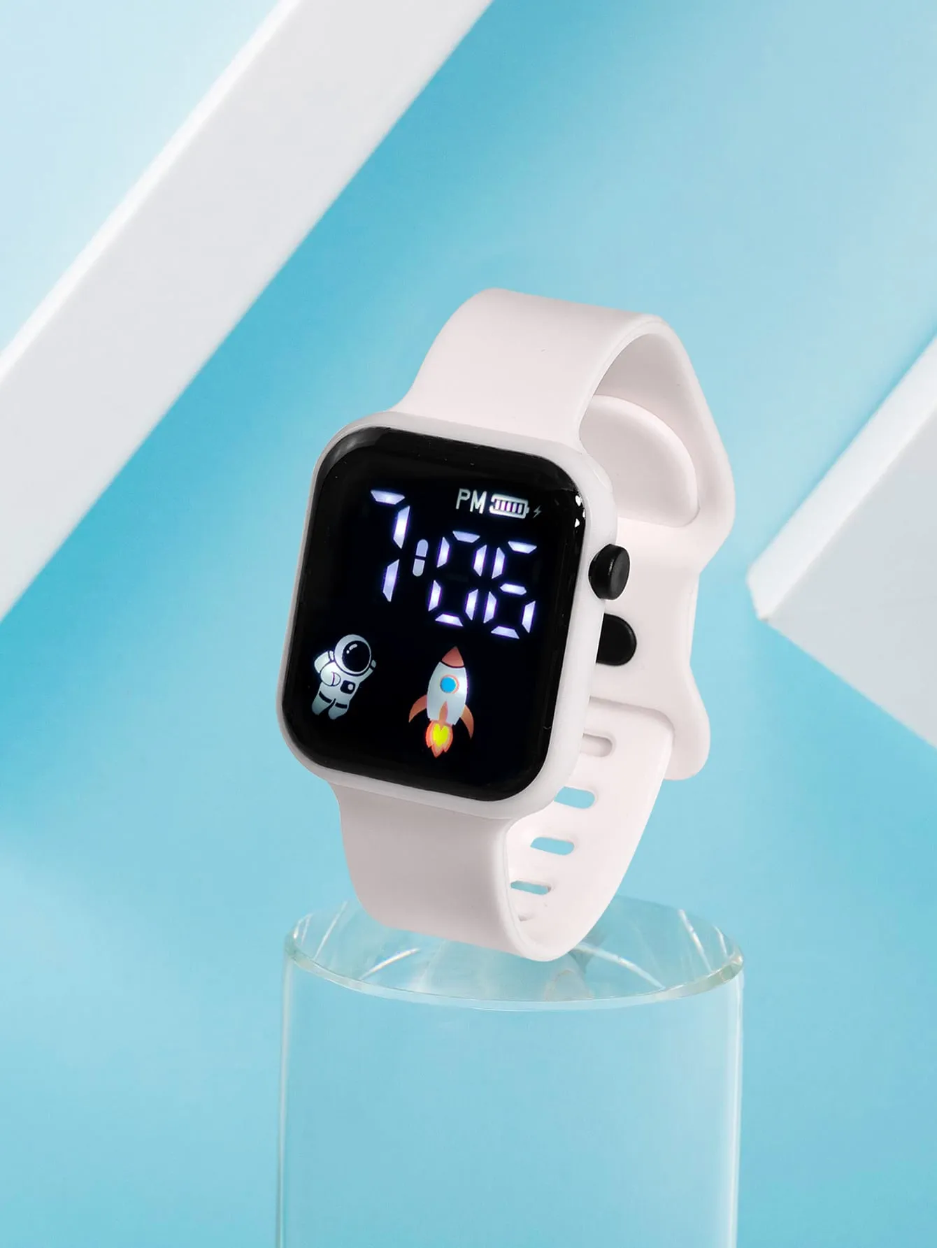 Kids TPU Strap Sporty  Square Dial Digital Watch-FD