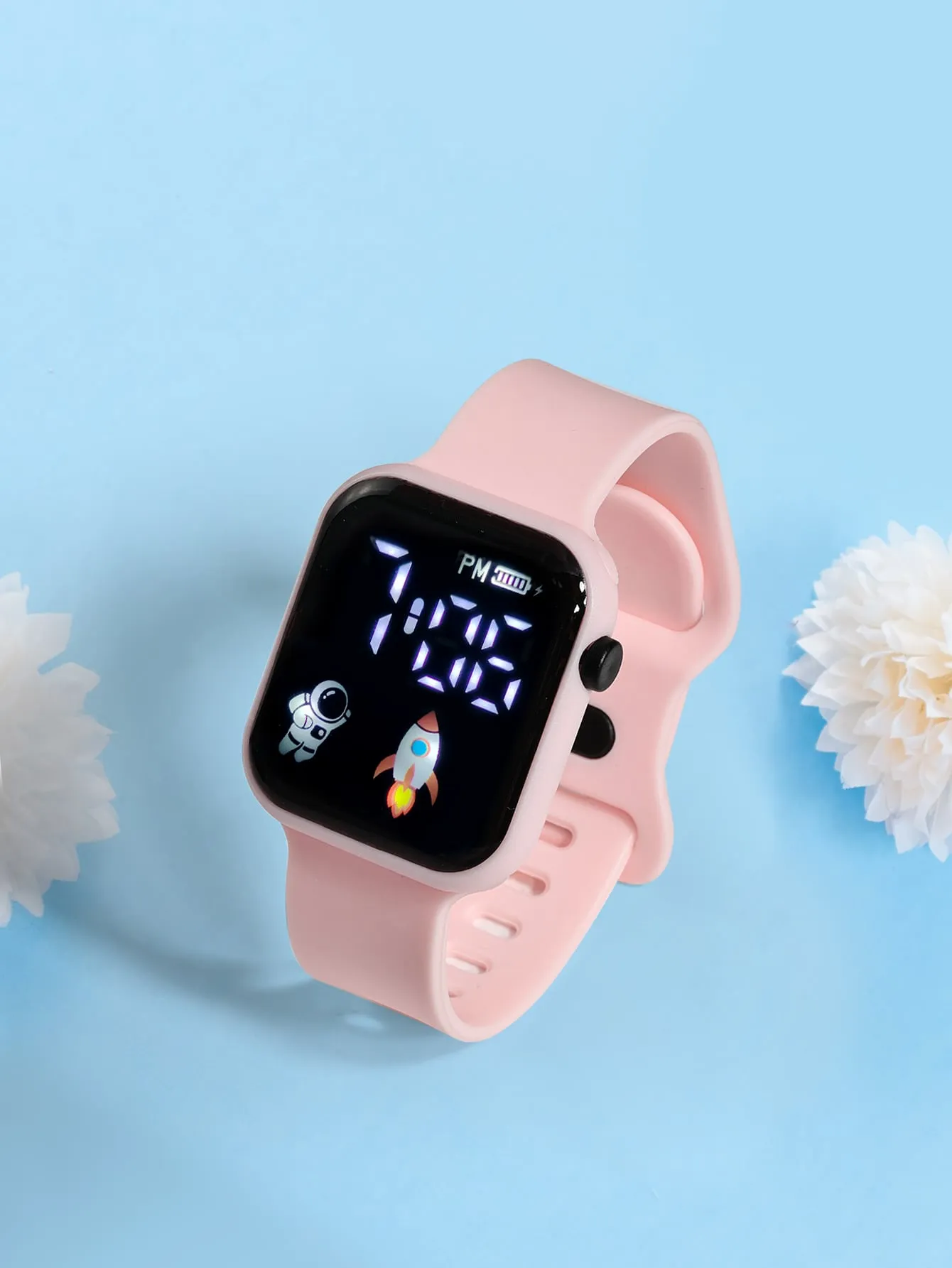 Kids TPU Strap Sporty  Square Dial Digital Watch-FD