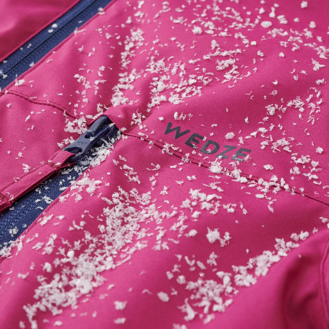 KIDS’ WARM AND WATERPROOF SKI SUIT - 100 - PINK AND NAVY BLUE