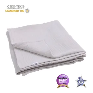 KIKI & SEBBY 4 Layer Cotton Muslin Blanket (120 x 120 cm) - Grey