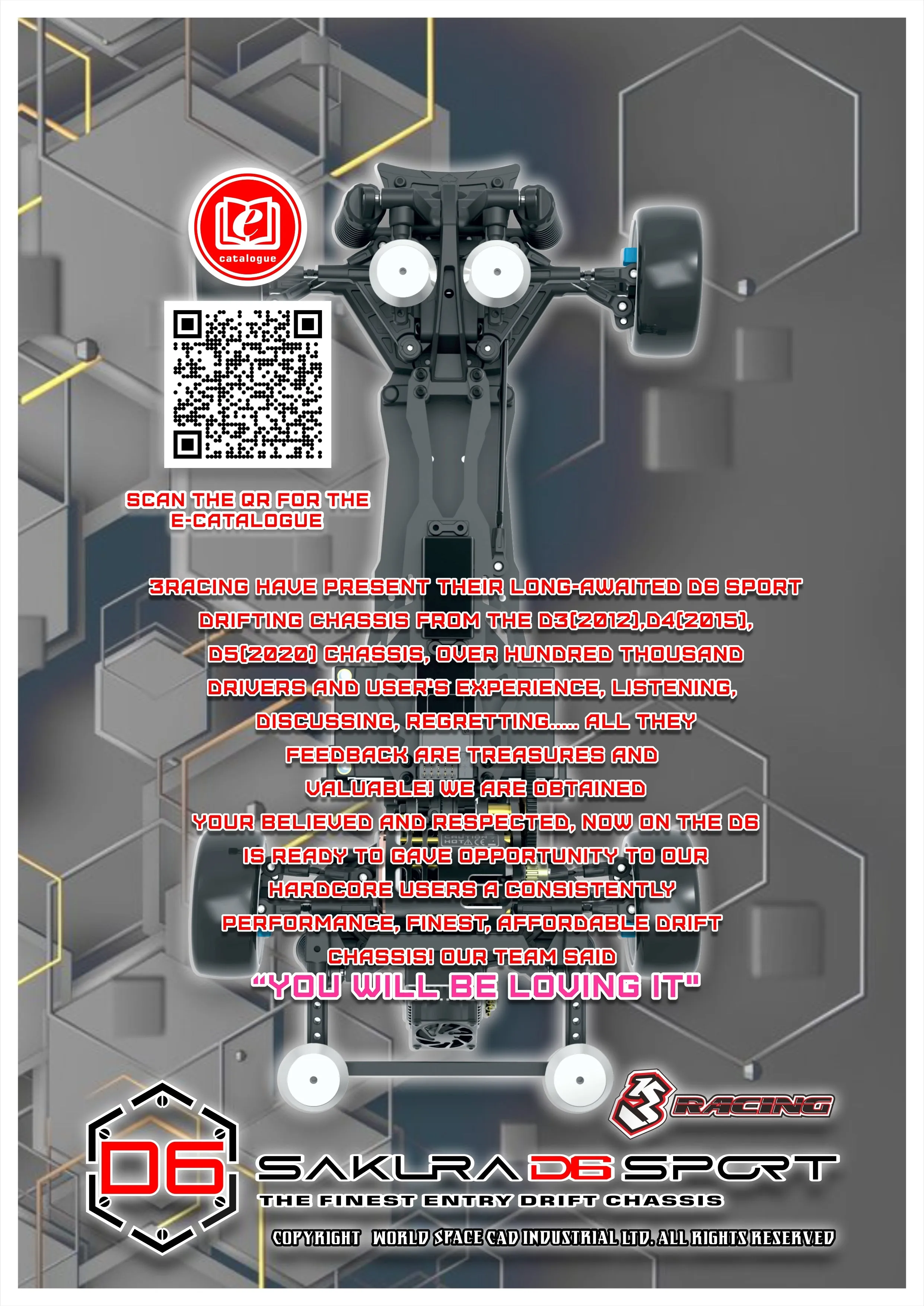 KIT-SAKURA D6GA 3RACING Sakura D6 Sport Carbon Graphite Version
