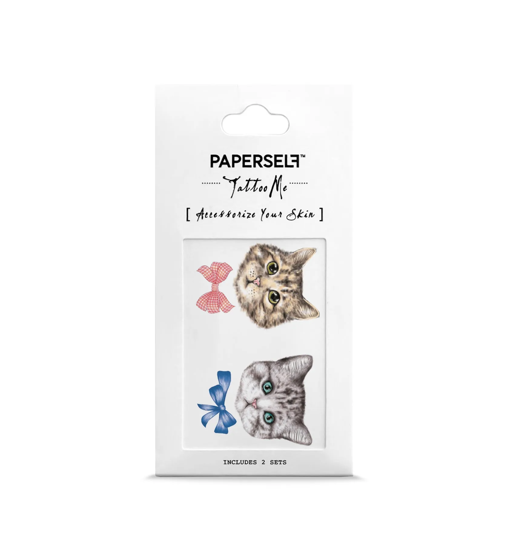 Kittens With Bows Temporary Tattoo