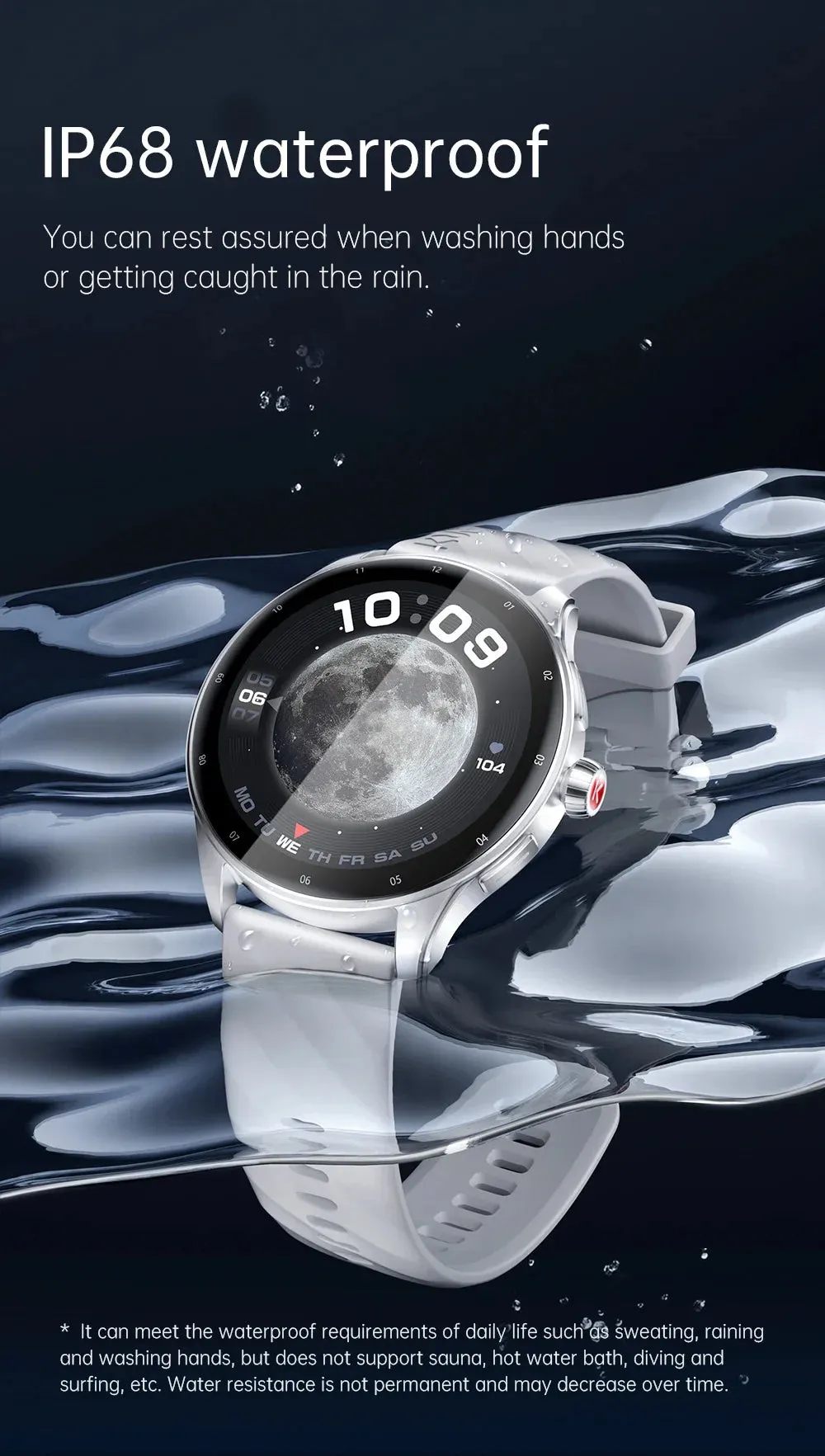 KUMI GW5 Pro 1.43"AMOLED Screen IP68 Waterproof Bluetooth Call 5.2 Health sleep monitor 100  Sports modes compass smart watch