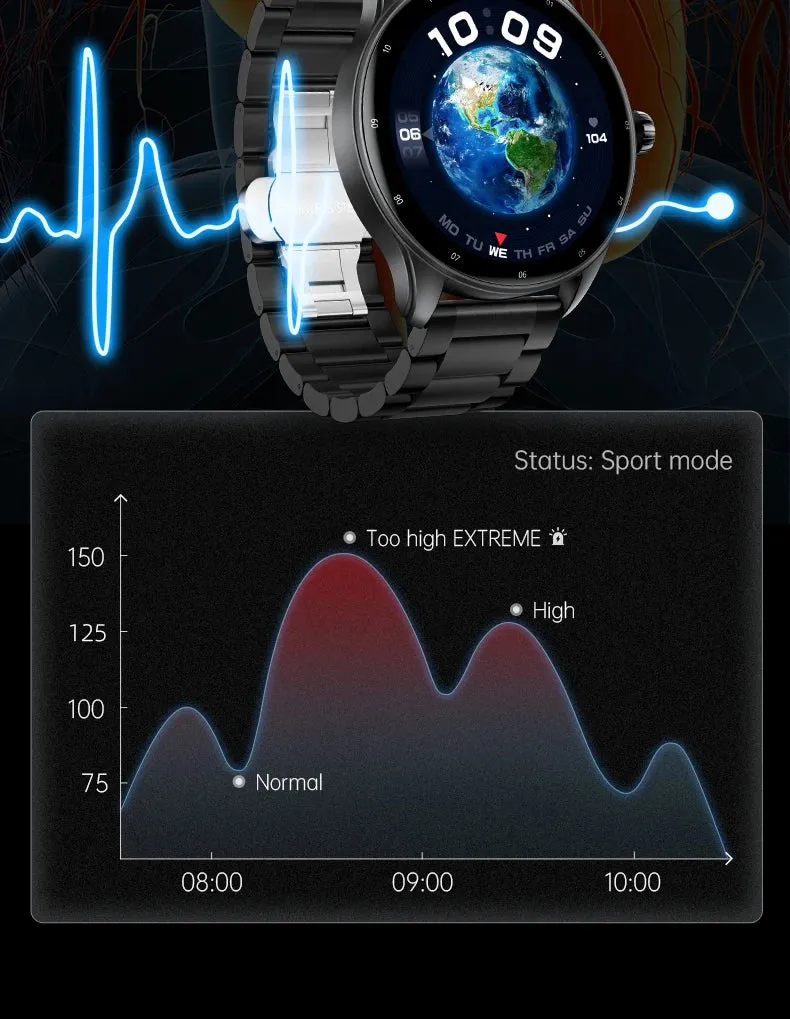 KUMI GW5 Pro 1.43"AMOLED Screen IP68 Waterproof Bluetooth Call 5.2 Health sleep monitor 100  Sports modes compass smart watch