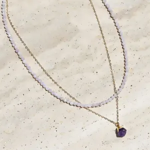 Kunzite and Amethyst Necklace Set