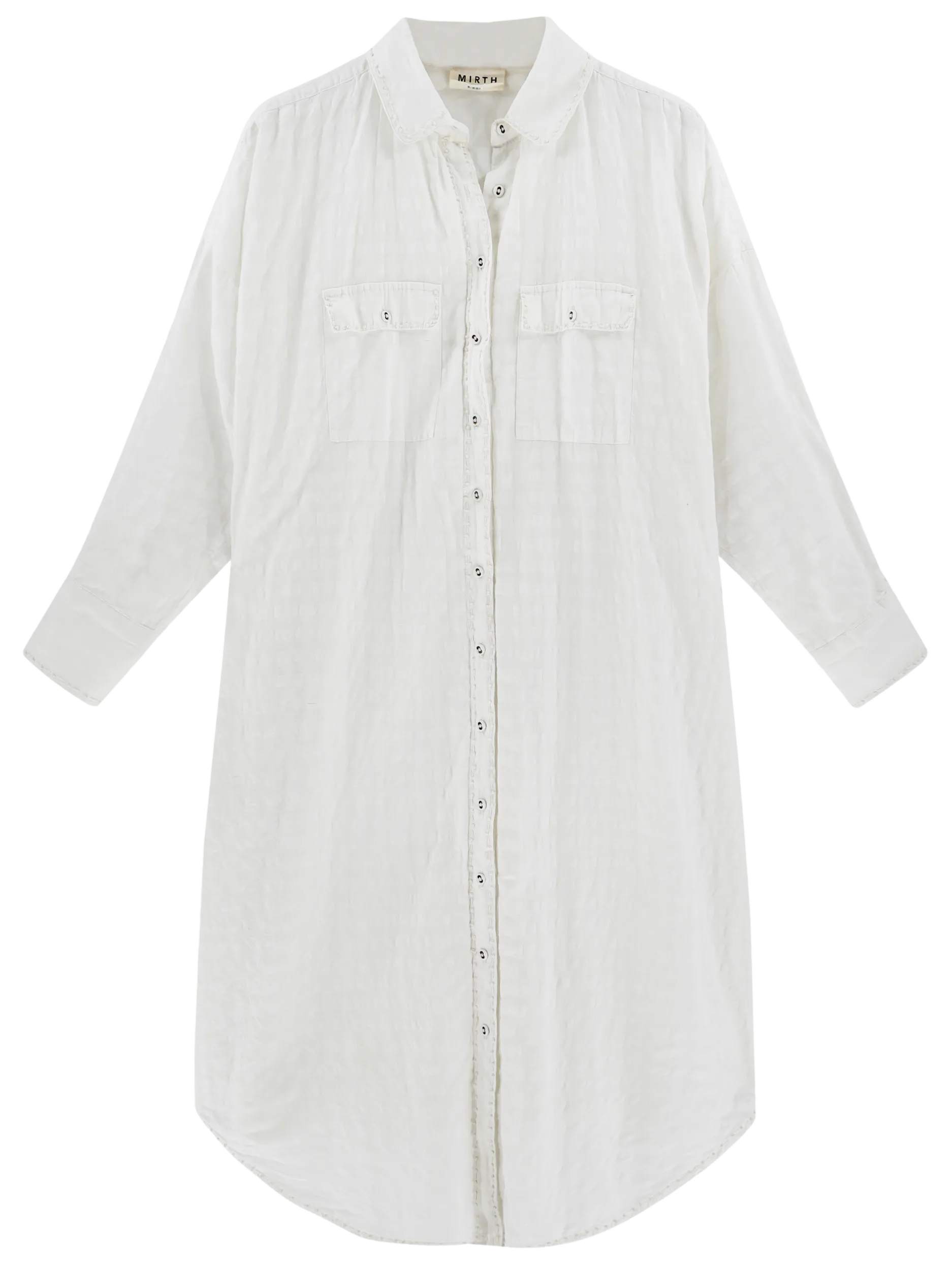 Kyoto House Dress in White Boxweave