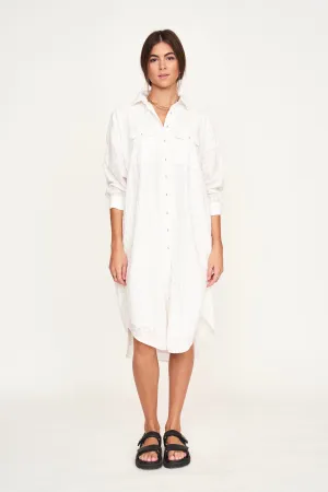 Kyoto House Dress in White Boxweave