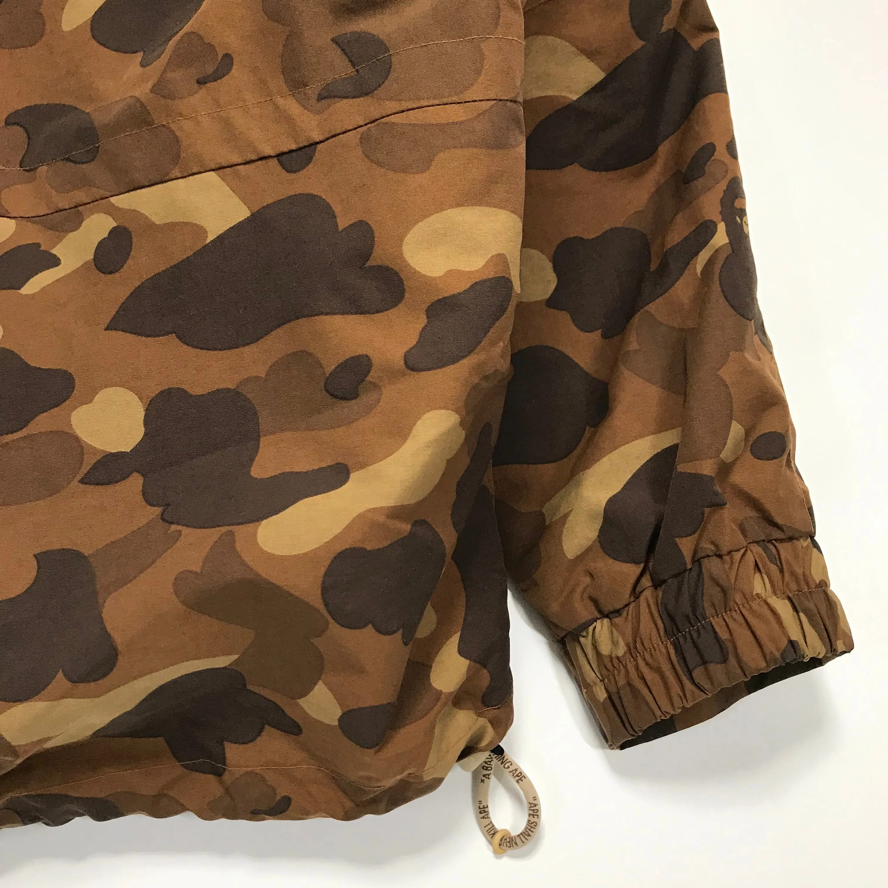 [L] A Bathing Ape Bape Camo Snowboard Jacket Brown