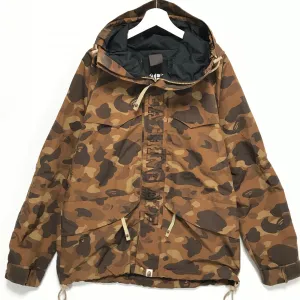 [L] A Bathing Ape Bape Camo Snowboard Jacket Brown