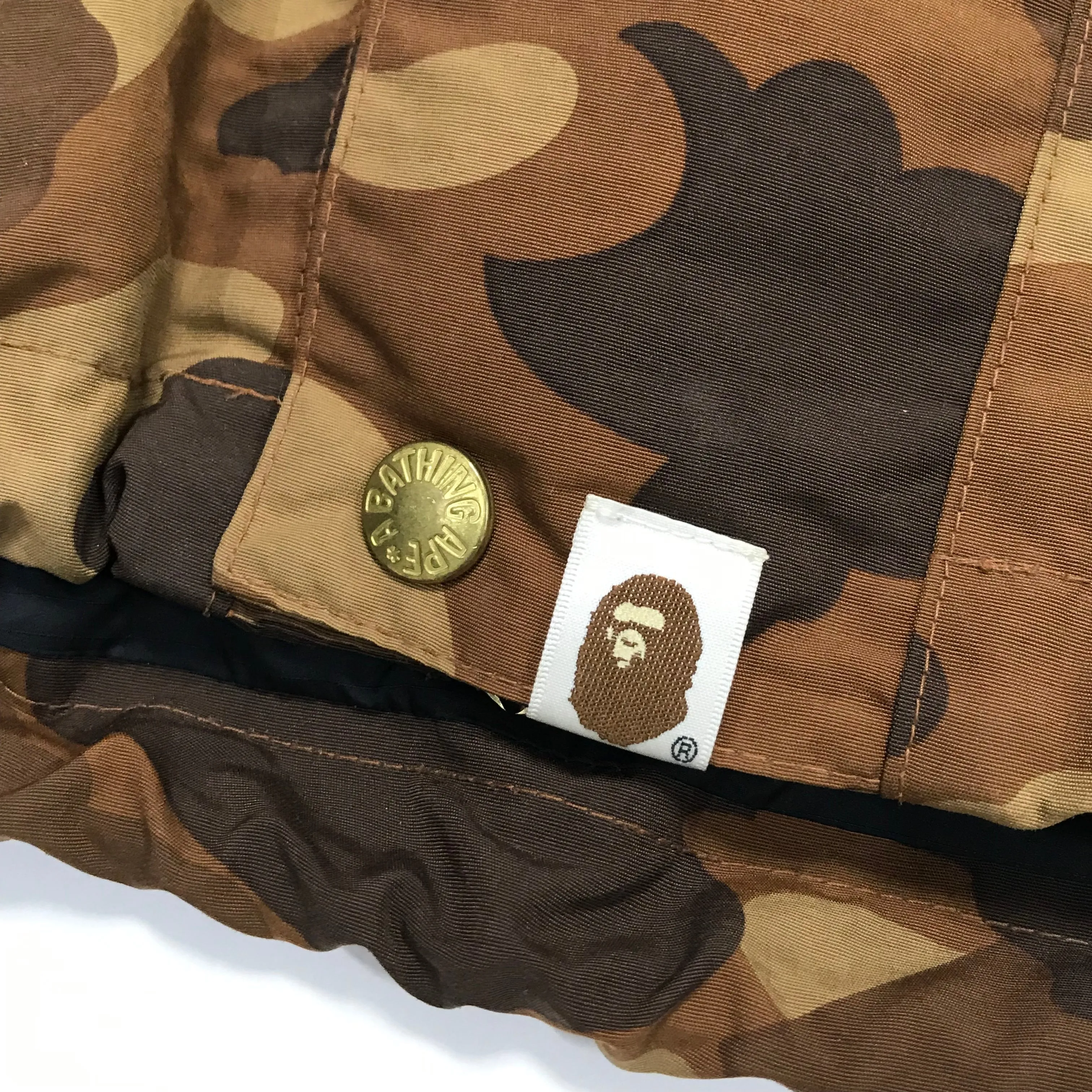 [L] A Bathing Ape Bape Camo Snowboard Jacket Brown