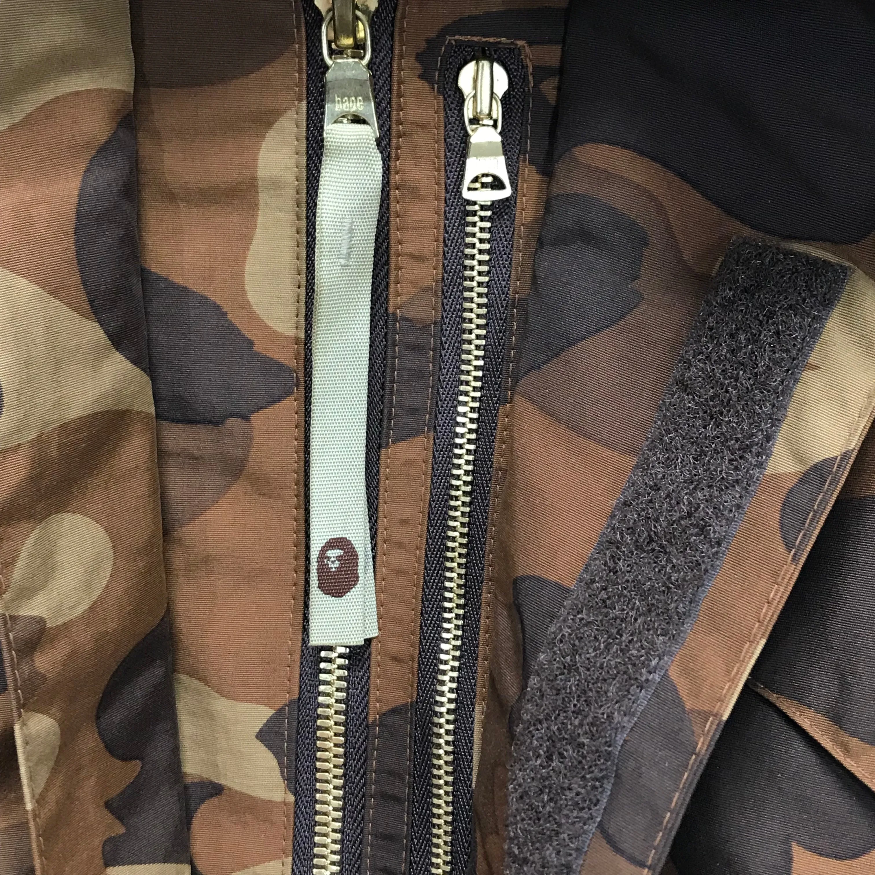 [L] A Bathing Ape Bape Camo Snowboard Jacket Brown