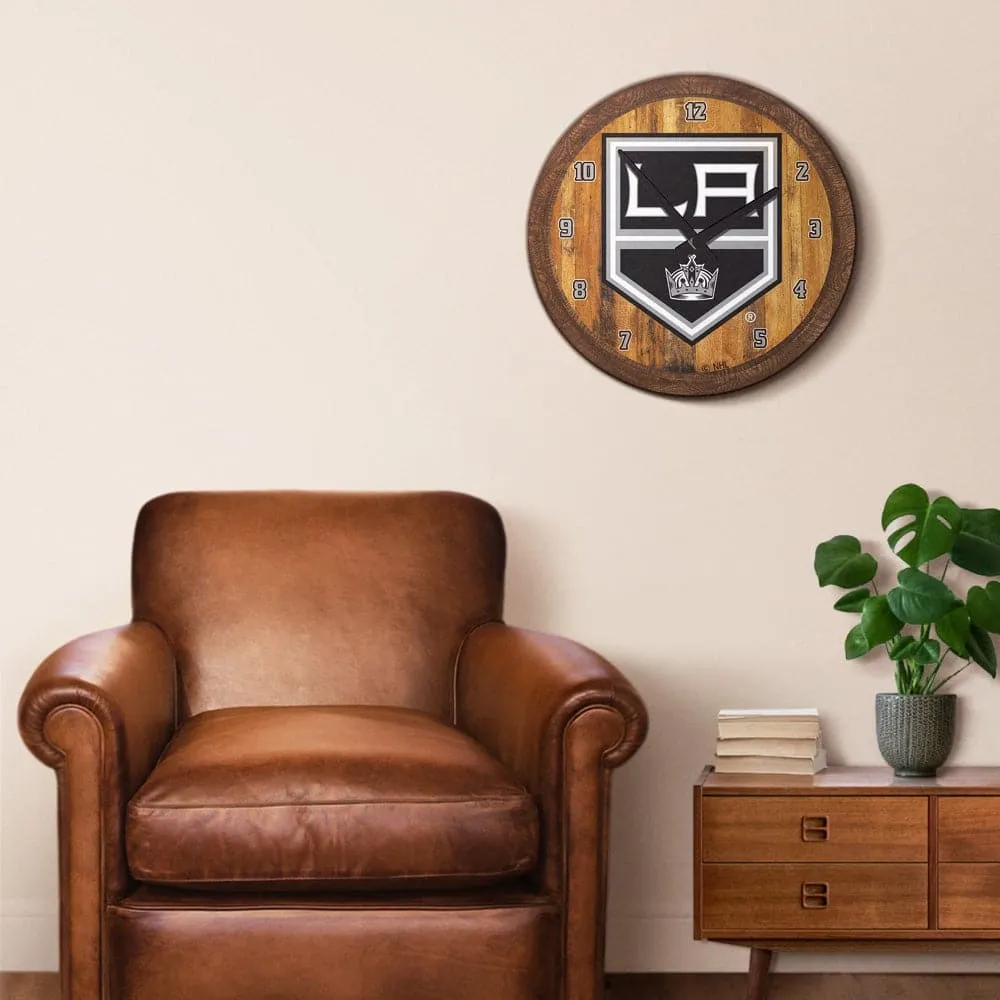 LA Kings: "Faux" Barrel Top Wall Clock