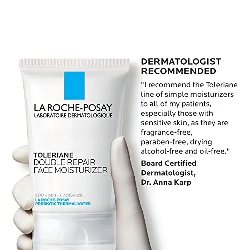 La Roche-Posay Toleriane Double Repair Face Moisturizer, Oil-Free Face Cream with Niacinamide , 2.5 Fl Oz (Pack of 1)