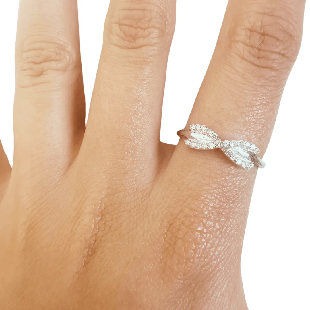 Lab Diamond  Infinity Silver Ring