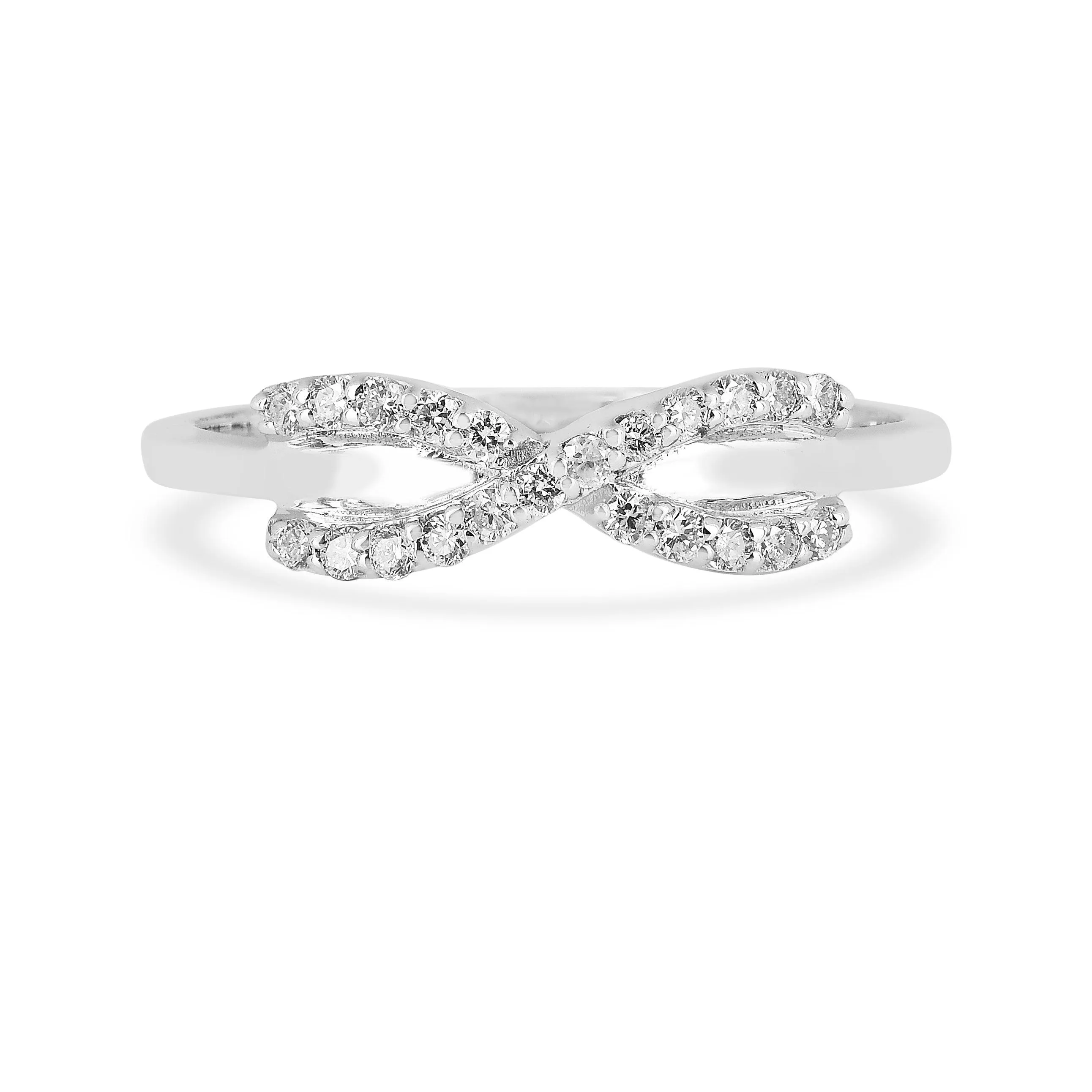 Lab Diamond  Infinity Silver Ring